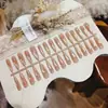 Unhas Postiças Longas Stiletto Mist Gold Peach Usáveis com Pedras de Vidro Olho de Gato Brilho Suave Hot Girl Europeia e Americana Puro Desejo Nail Art Pré-fabricada