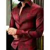 2026 Lujo Ligero Casual Cuadros Transfronterizo Elástica Camisa Nueva Camisa para Hombre Manga Larga Estación Independiente tk Venta al por Mayor Secado Rápido