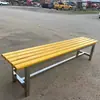 Silla de Parque Acero Inoxidable Exterior Banco de Madera Maciza Vestidor Baño Taburete para Cambiar Zapatos Gimnasio Banco de Descanso