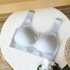 Sutiã Respirável de Verão Feminino Copo Cave Seda Gelada Sem Marcas Mat de Látex Malha Fina Tamanho Grande Roupa Íntima Cabelo Feminino