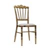Silla Taburete de Banquete de Boda de Restaurante de Hotel Estilo Europeo con Respaldo Suave Corona Napoleón Bambú Chapado en Oro con Respaldo Alto