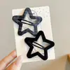 Pinza de Pelo de Estrella de Cinco Puntas a Cuadros Estilo Coreano para Niñas, Pinza de Pelo Multicolores Dulce y Versátil para Recoger el Cabello Lateral