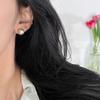 Aretes de Perla Rosa Sakura al Vapor Shijia con Cierre de Plata Esterlina 925 para Mujer Clips para Orejas Diseño de Nicho Aretes de Alta Gama