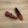 Zapatos Mary Jane de punta cuadrada estilo intelectual Dannyfrey para mujer con hebilla de tira en T, zapatos de vestir elegantes vintage y versátiles