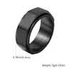 Accesorios para Hombre Cross-Mirror Acero Inoxidable Cepillado Tuerca Octagonal Anillo Giratorio Joyería de Mano Simple y Versátil Rc-834