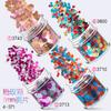 Set de Lentejuelas Mixtas de 12 Colores Rosa Púrpura para Uñas Joyería para Uñas Brillo en Polvo Rodajas Degradado Polvo Láser
