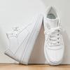 Tenis de Caña Alta de Color Sólido de Talla Grande Transfronterizos Estilo Coreano Moderno para Estudiantes Zapatos Blancos Estilo Sencillo a la Moda de Caña Baja con Cordones Zapatos de Hombre