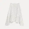 Falda Midi Irregular de Lunares Estilo Retro Chic Línea A para Mujer, Verano de Cintura Alta Elegante Casual Versátil