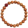 Pulsera de madera de durazno vieja con Loto y cinabrio para hombres y mujeres de estilo literario, retro, estilo nacional, este año en stock, venta al por mayor