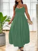 Amazon TikTok Pinduoduo Comércio Exterior Transfronteiriço Europeu e Americano Plus Size Feminino Novo Sem Costas Verde Moda Vestido