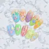 Pegatinas para Uñas Pentagrama de Dopamina, Tendencia Popular de Internet, Estrellas de Contraste en Degradado Colorido, Decoraciones de Uñas Portátiles