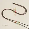 Cordón para Lanyard con Cuenta Dzi Cruzada, Cuerda para Collar con Colgante de Ágata Roja del Sur, Cuerda para Colgante de Jade Tejida a Mano Ajustable para Hombres y Mujeres con Hebilla de Seguridad