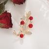 Nuevo festivo rojo nupcial aleación rama coral accesorios accesorios boda broche de perlas ropa en stock fabricante