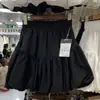 Novo Vestido Bute de Flor Fofa Feminino Cintura Alta Linha A Saia Bolo Saia Guarda-chuva Pequena Saia Curta Tendência Preta