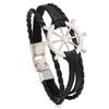 Pulseira de Couro Personalizada Criativa Estilo Náutico Simples Liga Leme Couro Trançado Pulseira Moda Europeia e Americana Joias da Moda