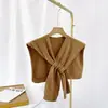 Chal de hombro primavera y otoño prenda exterior Corea del Sur tejido anudado bufanda para habitación con aire acondicionado bufanda para el cuello de mujer capa pequeña