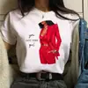 Camiseta Estampada de Moda para Mujer Mujer Nueva Camiseta Negra Femenina S