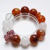 [Día Soleado Multicolor] Pulsera de Cristal Natural Ágata Amarilla Pulsera de Cristal Fantasma Blanco para Mujeres Pulsera Versátil Regalo Venta al por Mayor