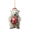 2025 Cruzamento de Fronteiras Natal Acrílico Plano Fofo Urso Polar Pingente para Carro Decoração de Cena de Natal Pingente