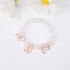 Pulseira de Cristal Cão Canela Ins para Meninas Sanrio Casal Cristal Cristal Rosa Pulseira Floral Estudante Melhor Amigo Presente