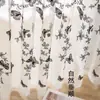 Cortina de gaze bordada com renda translúcida estilo pequeno perfume francês Cortina de meia janela retrô coreana Divisória sem furos para janela de sacada Cortina de porta
