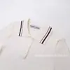 Amazon Transfronterizo Mayorista Europeo y Americano Otoño 2024 Nuevo Top de Punto Camiseta de Manga Corta con Cuello de Solapa de Canalé de Ocho Hilos