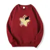 Sudadera Gruesa de Nuevo Estilo Otoño e Invierno para Mujer con Cuello Redondo, Forro Polar y Diseño Lindo de Estrella de Dibujos Animados, Top Casual Holgado de Manga Larga