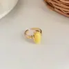 Anillo Vintage Geométrico de Piedra Natural Estilo Francés para Mujer, Colección de Anillos Abiertos de Diseño de Nicho, Accesorio de Joyería para Dedo Índice