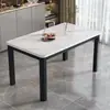 Mesa de jantar e cadeiras de vidro temperado para casa pequena mesa de jantar retangular moderna simples combinação de mesa de jantar e cadeiras mesa de jantar