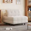 Sofá-cama Estilo Cream para Sala de Estar de Apartamento Individual e Pequeno Puff de Sofá Dobrável Estudo Varanda Assento e Quarto Uso Duplo Moderno