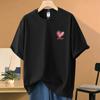 Camiseta de Manga Corta Pesada 100% Algodón para Mujer 2026 Nuevo Estilo Camiseta con Estampado de Corazón Diseño de Nicho Top de Media Manga
