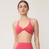Sujetador deportivo para mujer con diseño de espalda cruzada retorcida, adecuado para yoga, fitness y Pilates, a prueba de impactos, transpirable y absorbente del sudor