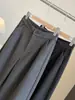 Pantalones de Traje de Lana de Pierna Ancha Petite para Mujer 2026 Otoño/Invierno Nuevo Retro Elástico Cintura Alta Versátil Cortos Casuales