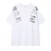 Ropa para Hombre Ins Retro Americano Camiseta Negra de Manga Corta con Hombro Caído, Estampado de Caballo en Racimo y Diseño de Letras, Peso Pesado Holgada Estilo High Street