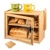 Caja de Almacenamiento de Bambú Caja de Almacenamiento para Condimentos de Cocina Caja de Almacenamiento de Alimentos de Doble Capa para el Hogar Caja de Pan Personalizada