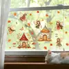 Brup Atmósfera Cálida de Otoño Ventana de Cuento de Hadas Pegatinas Elfo Hongos Calabaza Hojas de Arce Pegatinas Estáticas Br-Jd5558C