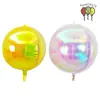 Balões Coloridos de Filme de Alumínio 4D Transparente Redondo Cruzado Bola Decoração de Festa Tema Espessado Suprimentos de Decoração de Aniversário Infantil