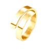 Anel Feminino Cruz Elegante, Presente de Dia das Mães, Superfície Aberta com Diamantes, Gravação Personalizável, Joia de Aço Inoxidável