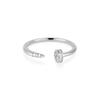 Anillo de Dedo para Uñas con Diamante de Diseño Original para Mujer, Lujo Ligero, Diseño de Nicho, Sentido Avanzado, Versátil para el Día a Día, Anillo Abierto para Novia