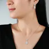Set Romántico de Plata S925 con Moissanita en Forma de Gota de Agua y Broche de Corona, Collar y Aretes Microincrustados, Exquisito Set de Joyería de Lujo