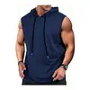 2026 Aliexpress Verano Hombres Fitness Entrenamiento Viaje Estiloso Deportivo Color Sólido Con Capucha Sin Mangas Chaleco En Stock