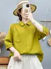 Camisa de gasa de algodón de doble capa de manga corta para mujer, exportación de verano de alta calidad, suave y agradable para la piel, algodón puro, top versátil de manga corta MHT