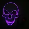 Máscara de Crânio Branca de PVC Máscara Luminosa de Halloween Luz Fria El Festa Festival Efeitos Especiais Luminosos