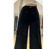 Jeans Negros de Pierna Ancha para Mujer, Nuevo Estilo de Invierno, Tallas Grandes, Corte Holgado, Caída Suelta, Adelgazantes, Adecuados para Cuerpo Tipo Pera, Pantalones de Pierna Recta