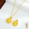 Pingente Dourado com Padrão de Moeda de Cobre do Buda Maitreya e Pedras Strass, Bússola Oca Banhada a Ouro Cobre, Nova Tendência Nacional Estilo Chinês Colar para Mulheres