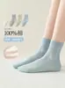 Calcetines de algodón puro para niños, Clase A, finos, de malla, hasta la pantorrilla, Calcetines de verano para niños, Para niños mayores, calcetines de estudiante de color liso