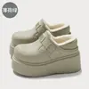 Chinelos de Algodão Impermeáveis para Mulheres no Inverno, Sola Grossa para Uso Interno em Casa, Sapatos Quentes de Algodão com Forro de Lã para Uso Externo, Atacado para Mulheres