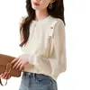 Blusa de Renda com Gaze e Chiffon para Mulheres, Novo Estilo Outono Primavera 2026, Top Solto Versátil, Camisa Básica Feminina