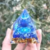 Pirâmide de Bola de Cristal Transfronteiriça Resina Série Olho Azul Pedra de Energia Olho do Diabo Sala de Estar Decoração de Mesa para Casa