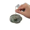 Quemador de Incienso de Cerámica Creativo de Loto, Portainciensos para Uso Doméstico, Portainciensos Vintage de Madera de Áloe para Interiores, Adorno de Soporte de Incienso Estilo Zen